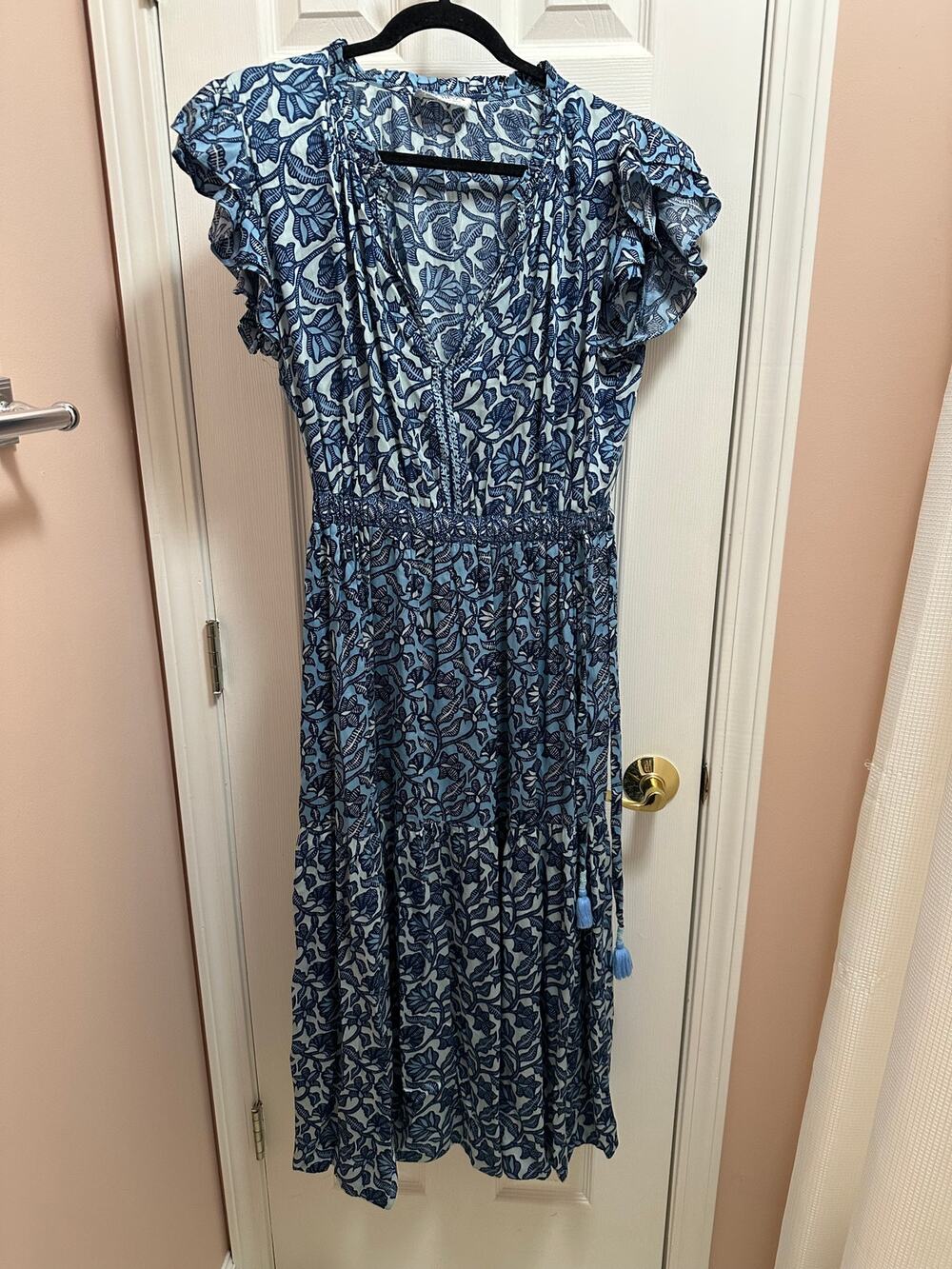 Omika Handmade in India Dress Blue Size Large